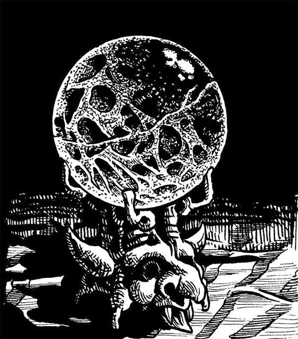A glowing scrying orb